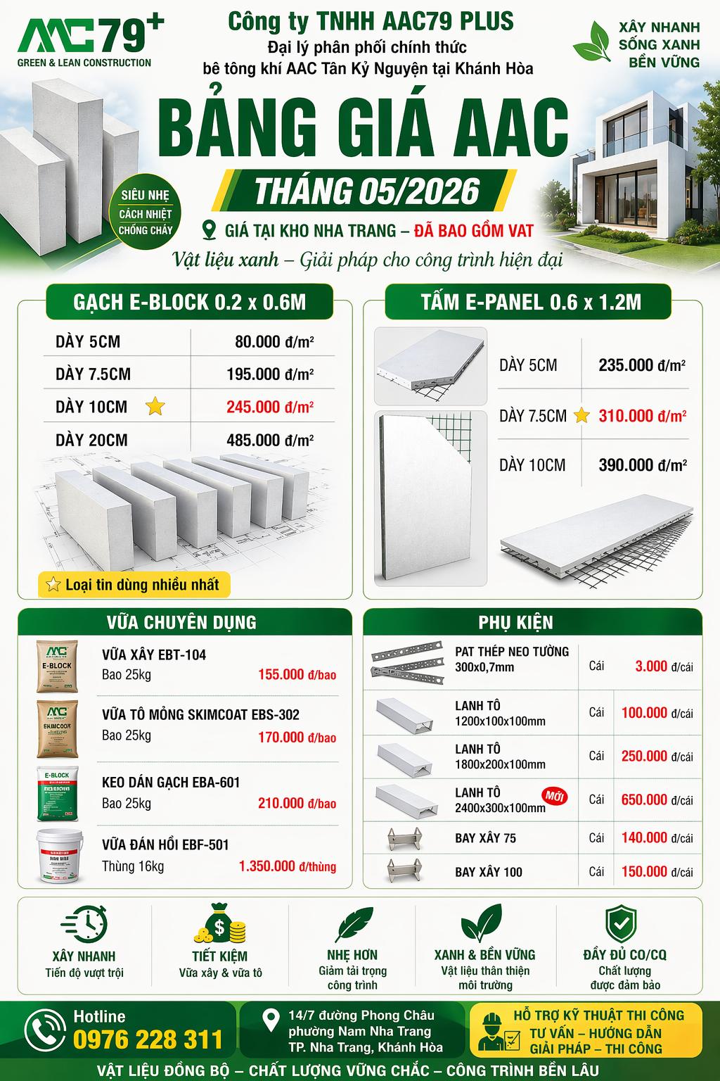 Bảng giá AAC79 PLUS tháng 5/2026